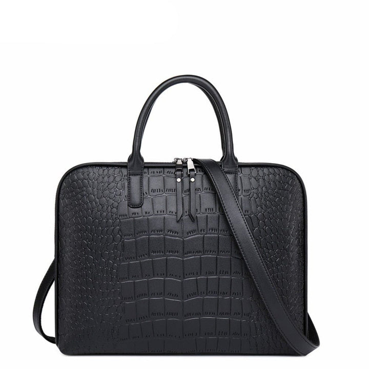 Sac ordinateur femme élégant en cuir PU marron, idéal pour le travail et le bureau professionnel.
