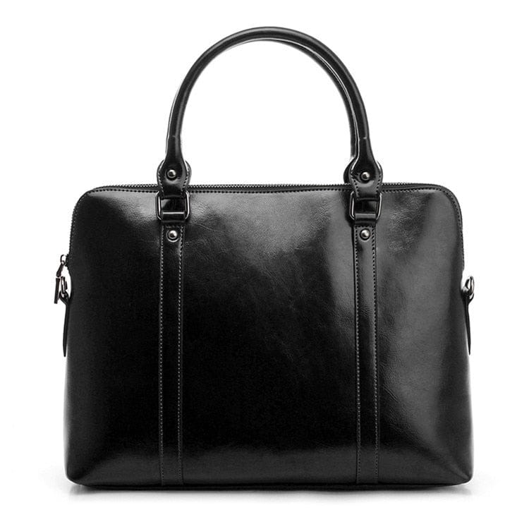 Sac travail femme en cuir véritable, un porte-document chic pour ordinateur portable et accessoires de bureau.