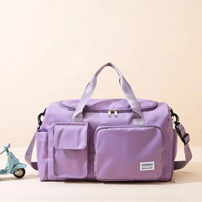 Sac polochon unisexe sport/voyage avec compartiment à chaussures séparé, idéal pour le week-end et la gym.