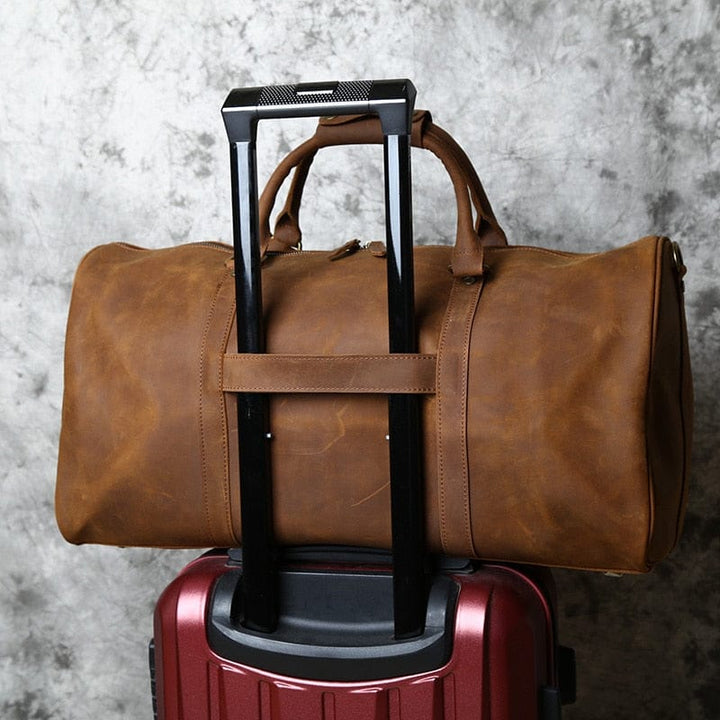 Sac de voyage homme en cuir Côme, parfait comme bagage cabine élégant pour vos escapades.