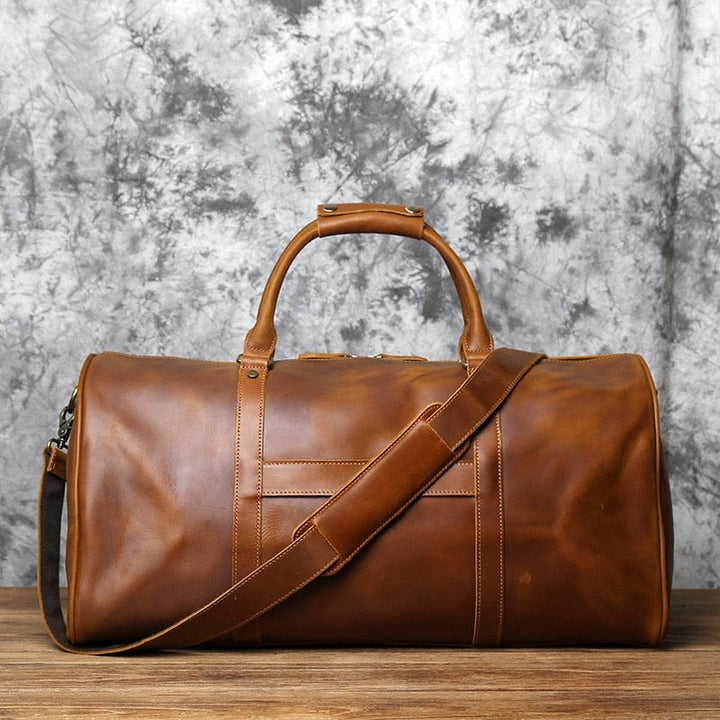 Sac de voyage homme en cuir véritable Côme. Idéal pour un week-end élégant.