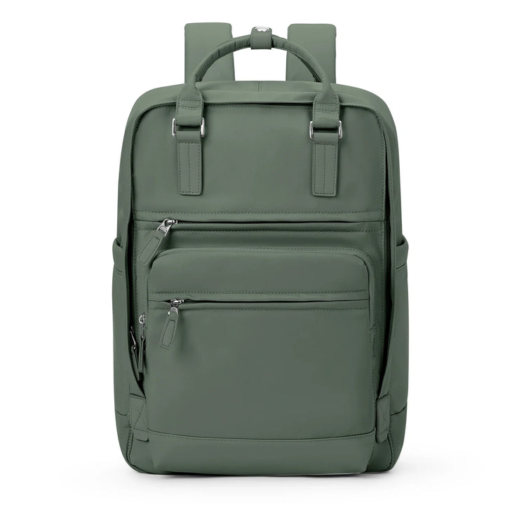 Sac à dos femme élégant avec organisateur intégré pour ordinateur portable, en nylon résistant et imperméable.