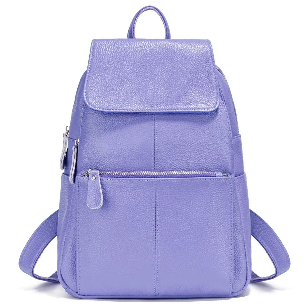 Sac à dos femme en cuir noir, élégant et pratique pour la ville. Organisation optimale pour vos essentiels.