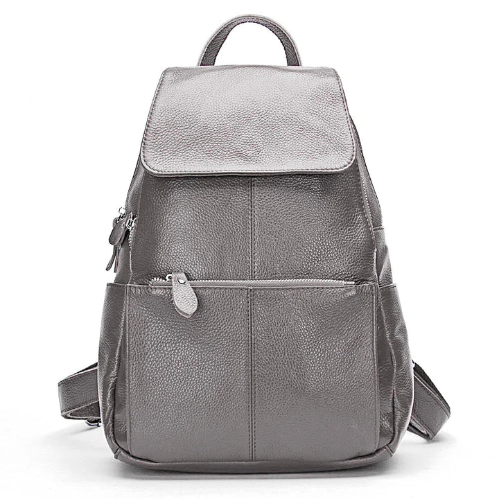 Dos du sac à dos femme en cuir avec bretelles ajustables, confort et style pour le quotidien.
