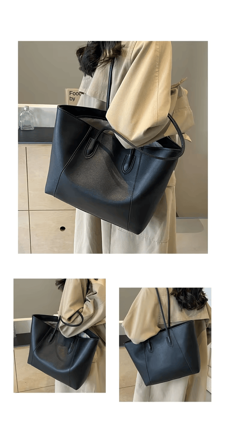 Sac à main femme élégant en similicuir, grand format, parfait pour lycée, études et usage quotidien stylé.