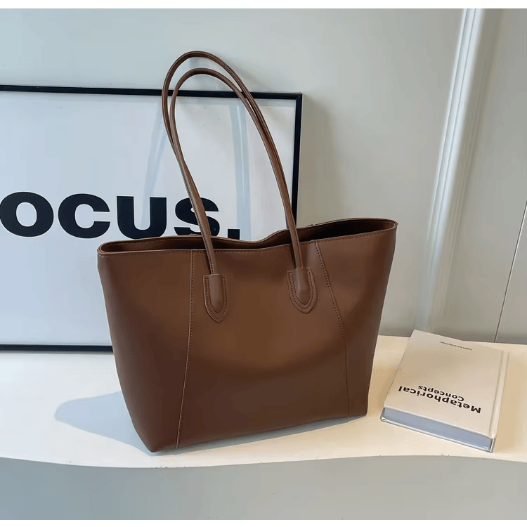 Sac à main élégant en similicuir pour femme, grand format, excellente organisation pour lycée et études.