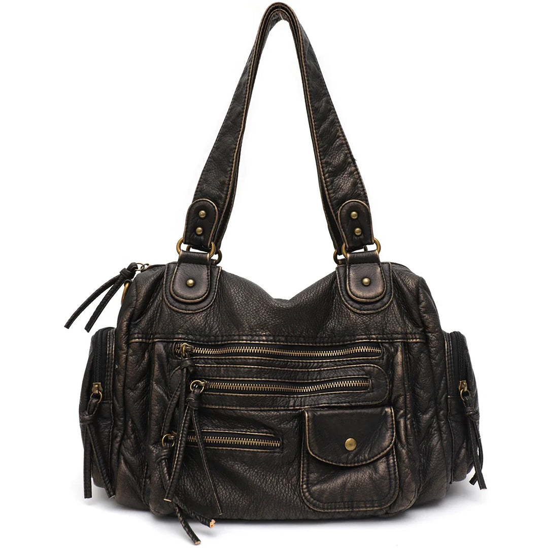 Grand sac cabas femme spacieux en similicuir texturé pour toutes vos affaires. Style vintage et pratique.
