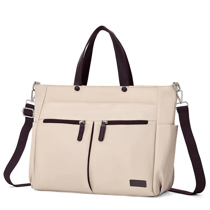 Sac de cours femme grande capacité en toile canvas, idéal pour étudiantes, léger et organisé.