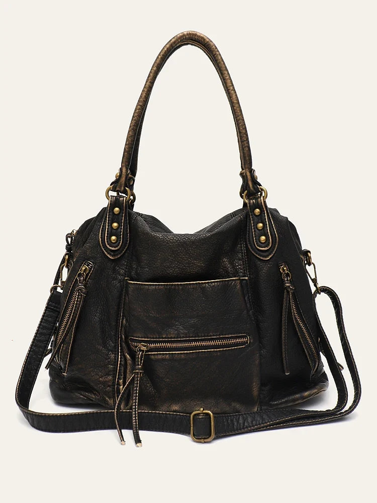 Sac à main femme avec multiples compartiments pour organisation quotidienne, parfait pour le travail ou les études.