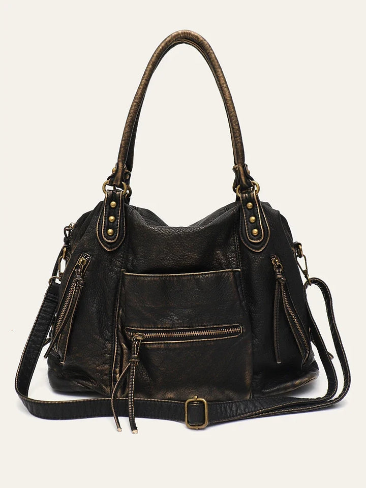 Sac à main femme avec multiples compartiments pour organisation quotidienne, parfait pour le travail ou les études.
