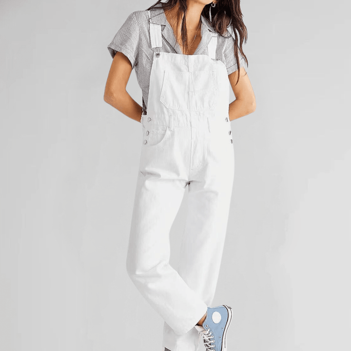 Jumpsuit salopette femme ultra-confortable, coupe croisée moderne. Idéale pour un look décontracté et mode quotidienne.