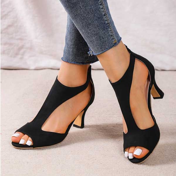 Sandales à bout ouvert pour femmes, talons élégants, parfaites comme chaussures d'été confortables.