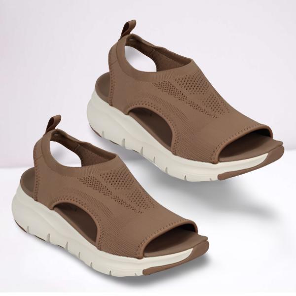 Sandales compensées femme orthopédiques, confortables, parfaites pour l'été et le bien-être des pieds.