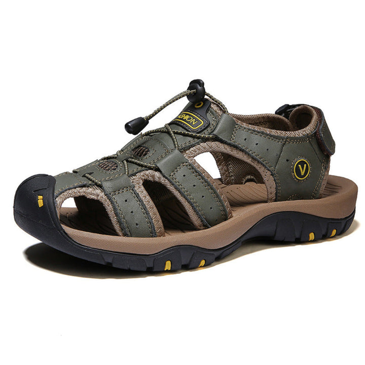Sandales homme style pêcheur, élégantes et robustes, offrent confort orthopédique pour l'extérieur tout l'été.