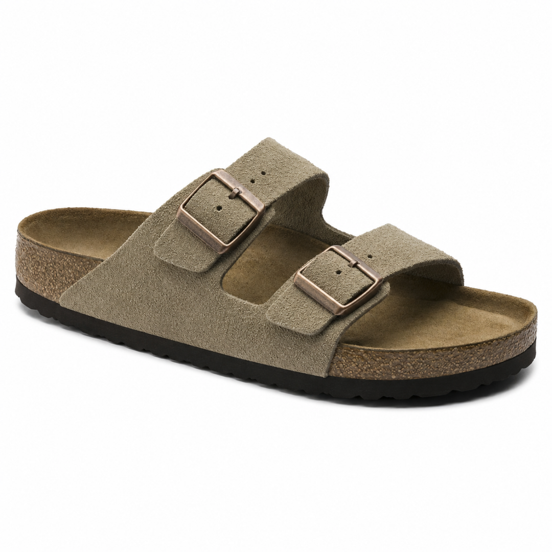 Sandales femmes taupe, confort anatomique, parfaites pour l'été.