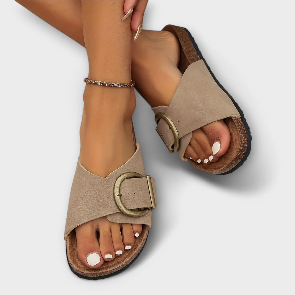 Chaussures été femmes à bout ouvert, sandales orthopédiques avec bride boucle ajustable pour confort et style.
