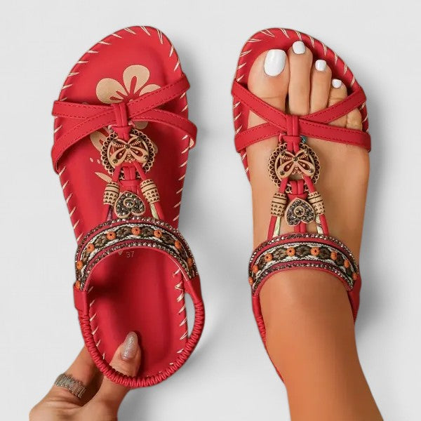 Sandales orthopédiques femmes, style bohème élégant, chaussures d'été confortables avec soutien plantaire.