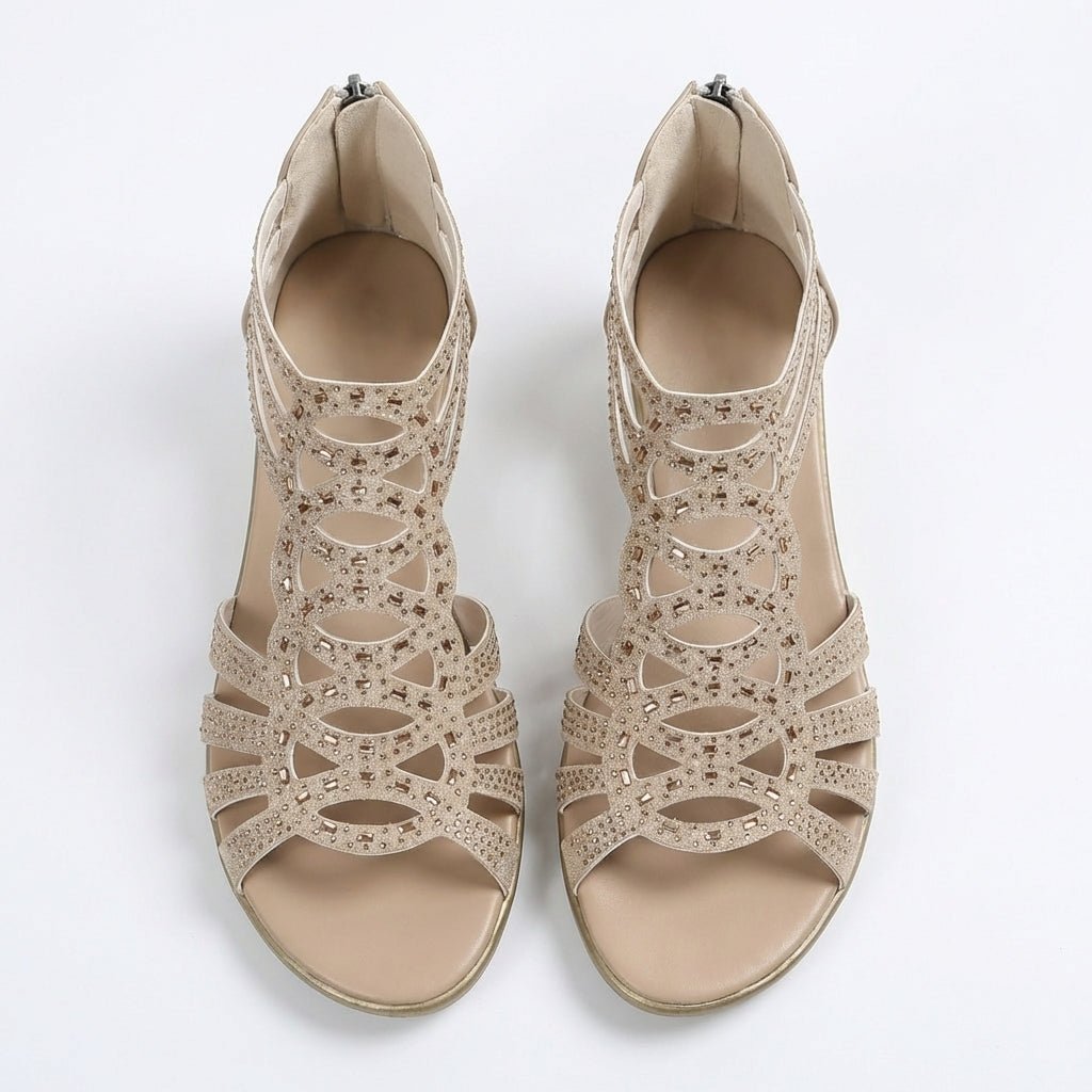 Sandales orthopédiques femme en cuir souple, talon compensé. Idéales pour le confort d'été.