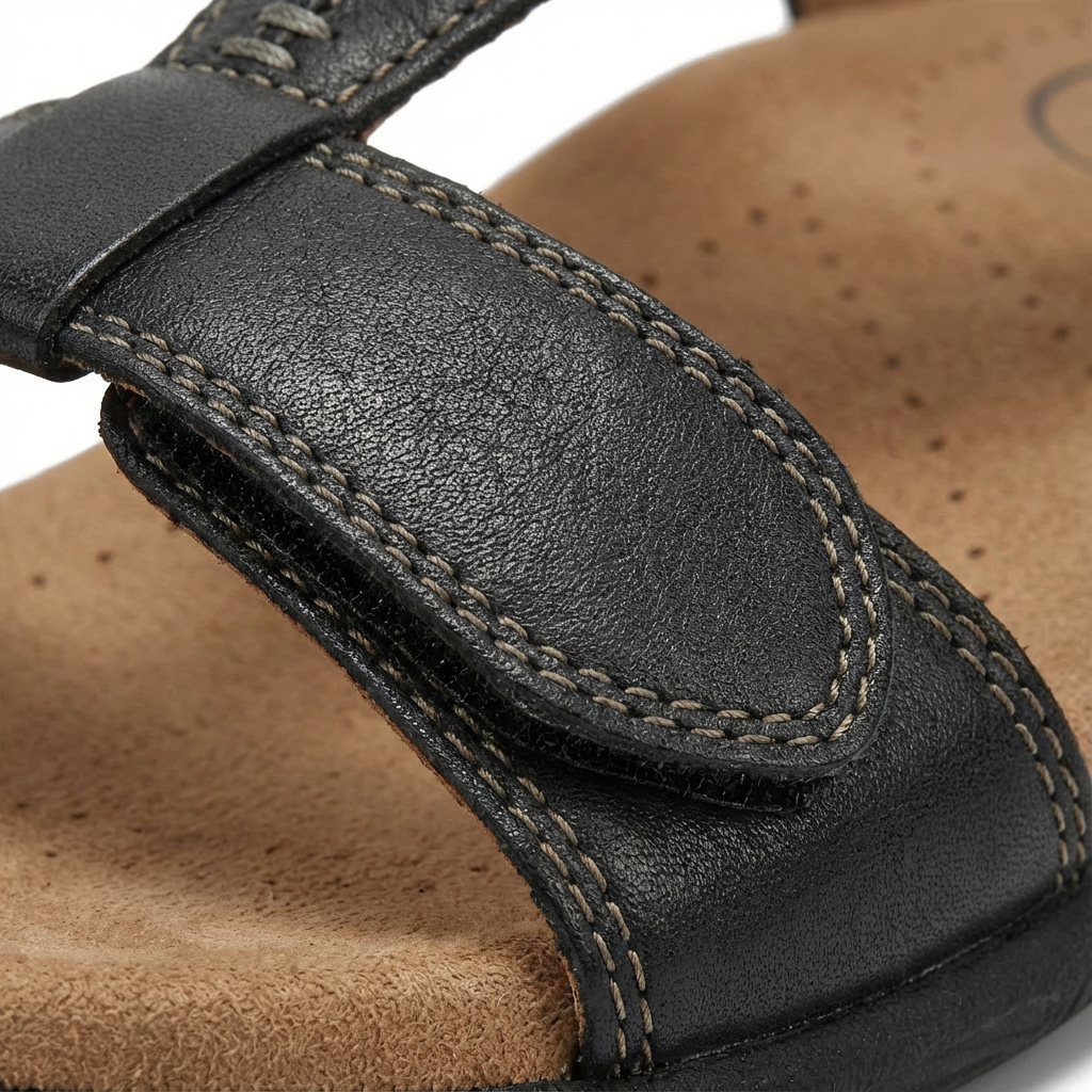 Sandales femme orthopédiques confortables, bride en T ajustable, idéales pour la marche.