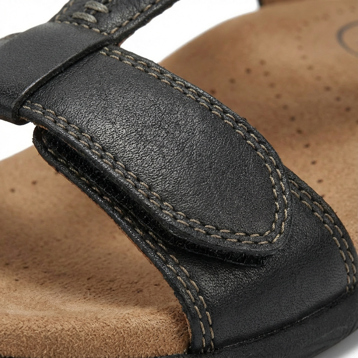 Sandales femme orthopédiques confortables, bride en T ajustable, idéales pour la marche.