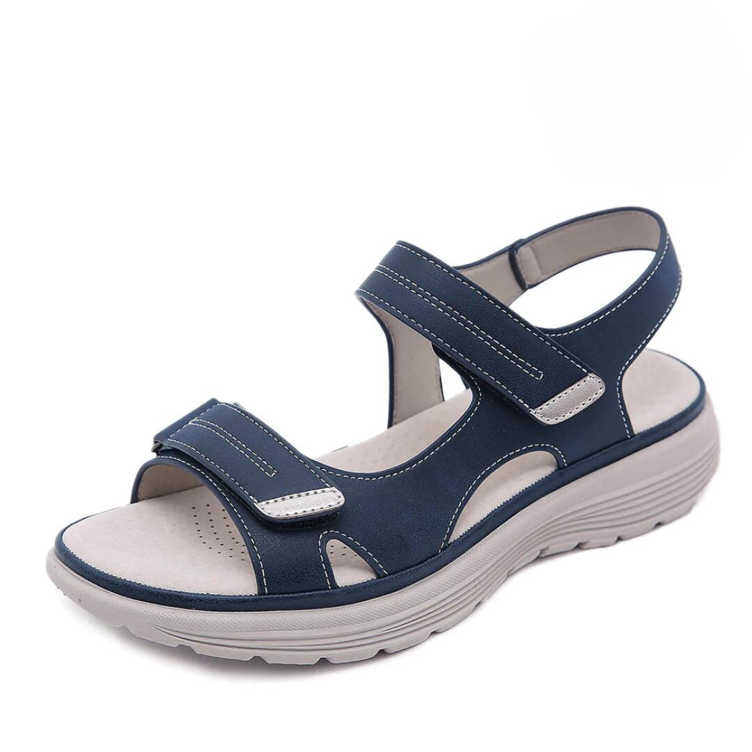 Sandales plateforme femme orthopédiques, élégantes, avec maintien optimal et confort réglable.