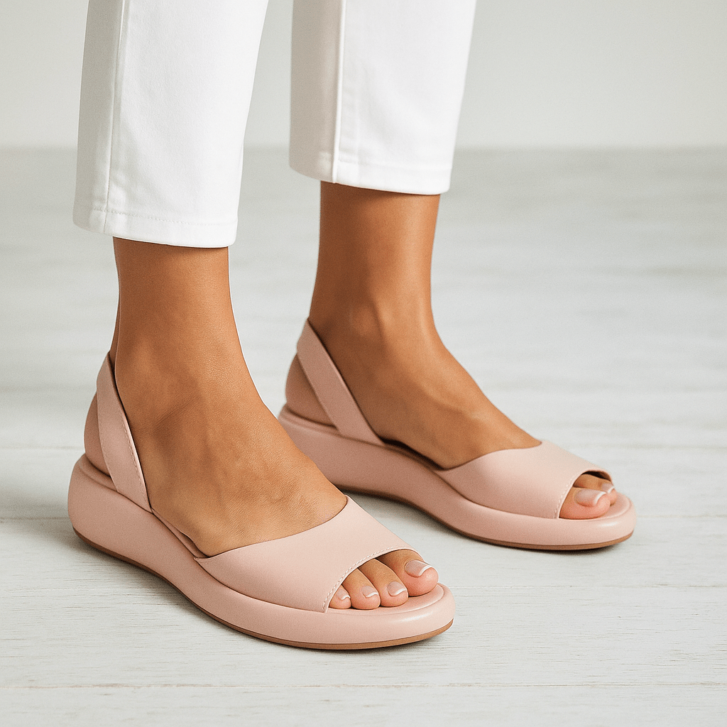 Sandales compensées confortables pour femme, bout ouvert élégant, idéales pour les vacances.