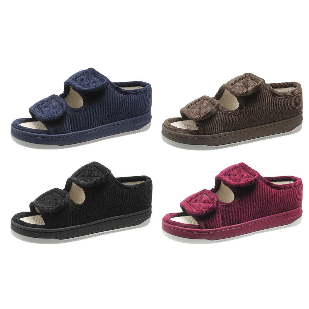 Sandales confort unisexe pour personnes aux pieds gonflés ou diabétiques. Conception douce et protectrice.
