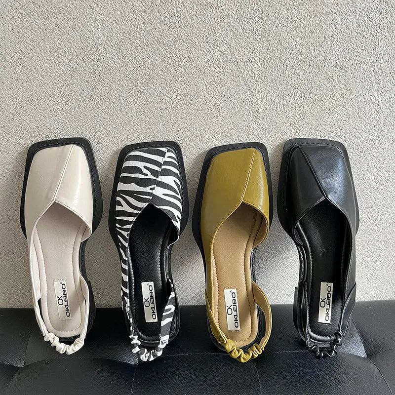 Chic sandales femme slingback à bout carré, idéales pour un look sophistiqué et estival.