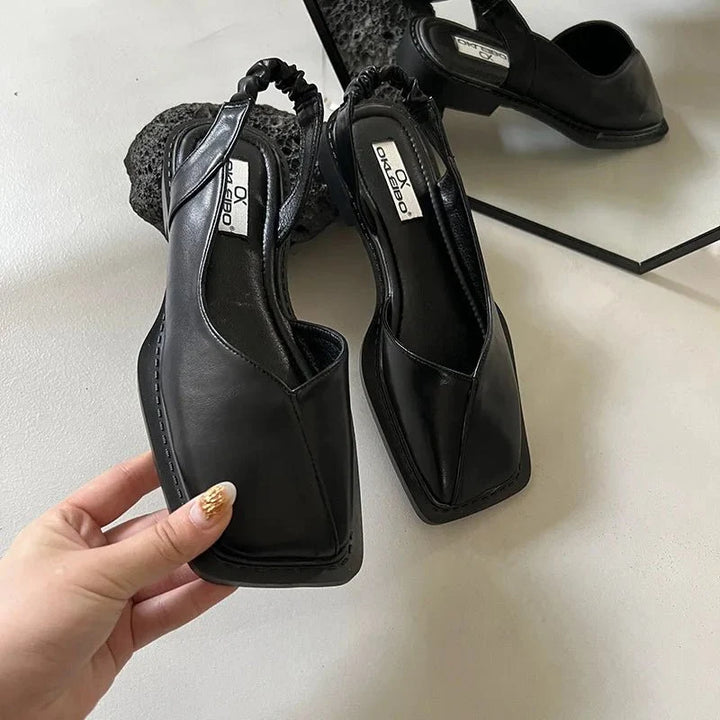 Sandales femme bout carré, design slingback. Élégance et confort pour vos tenues d'été.