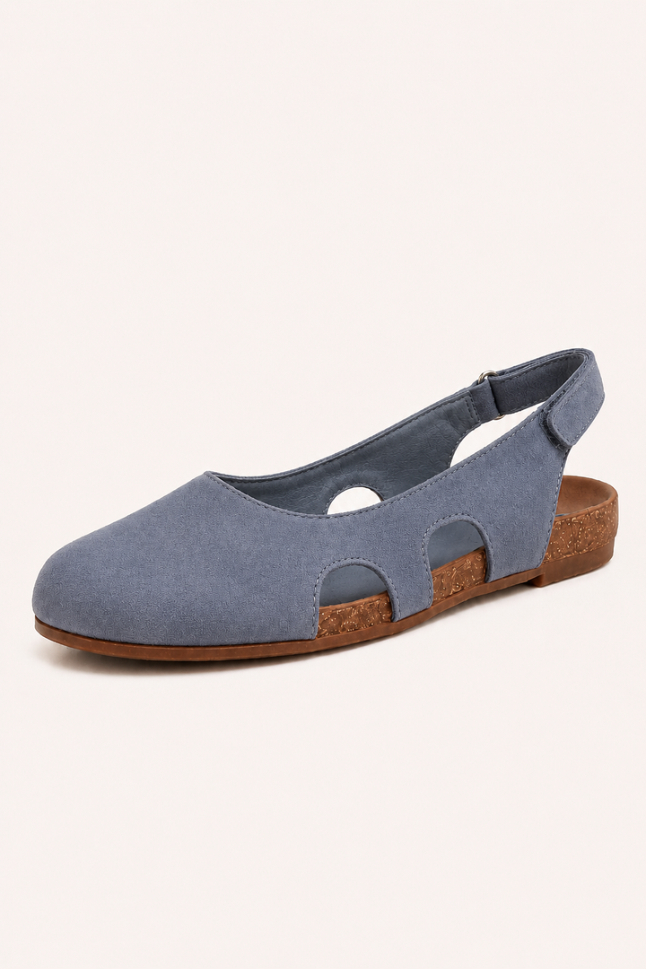 Sandales plates fermées confortables pour femme, style casual, adaptées pour le travail et les promenades.