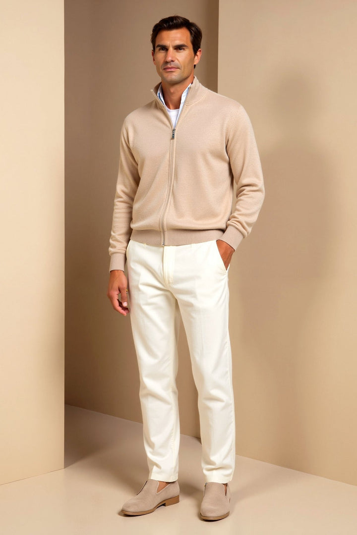 Cardigan homme zippé en maille fine, design chic et confortable pour une allure élégante en toute occasion.