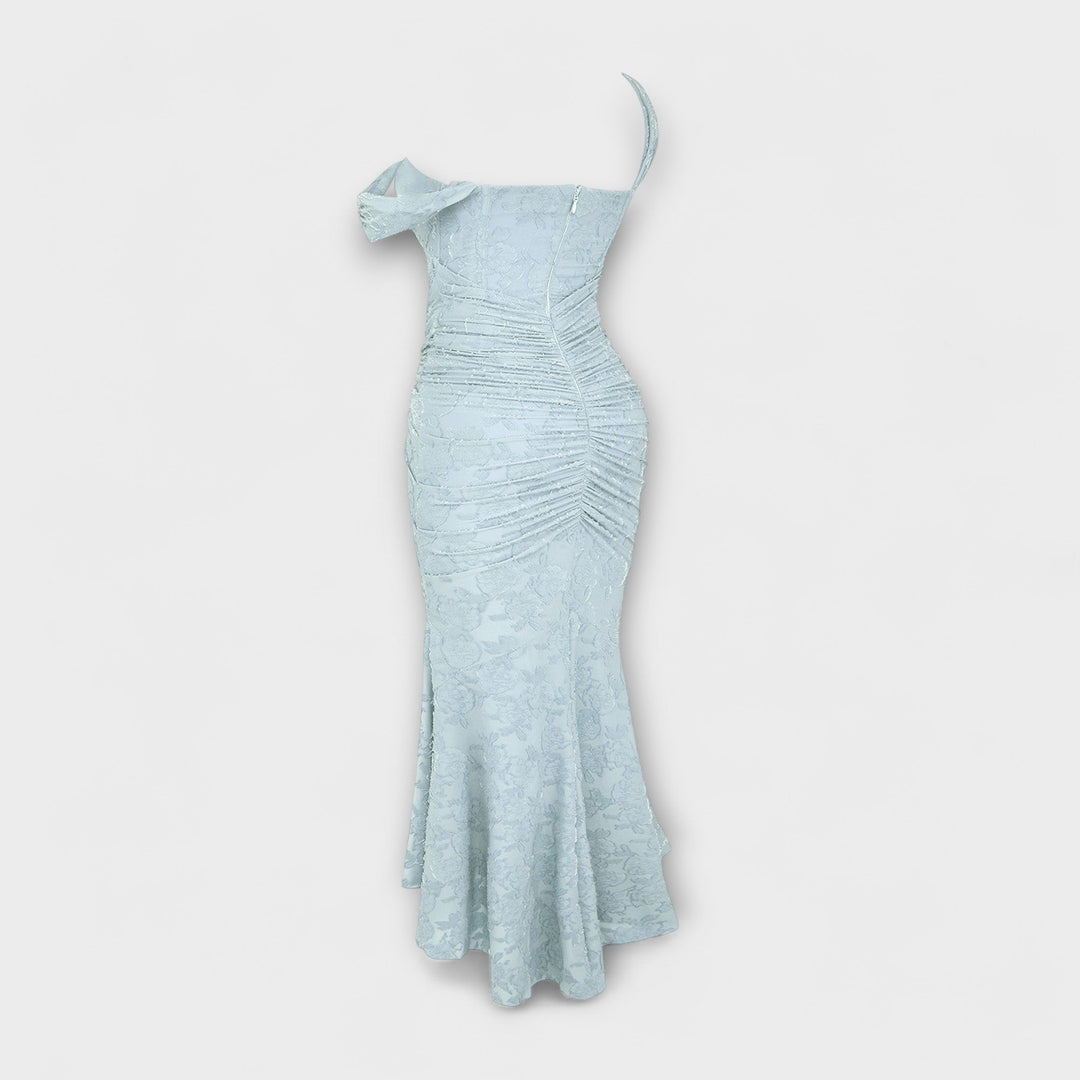 Robe de cocktail longue femme, corset ajusté, pour un confort chic.