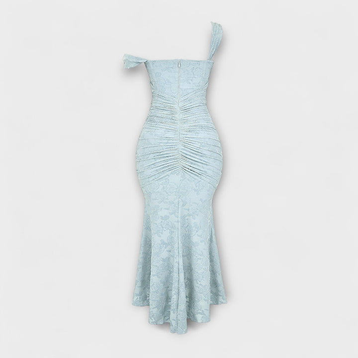 Robe longue femme à corset, parfaite pour un événement chic et élégant.