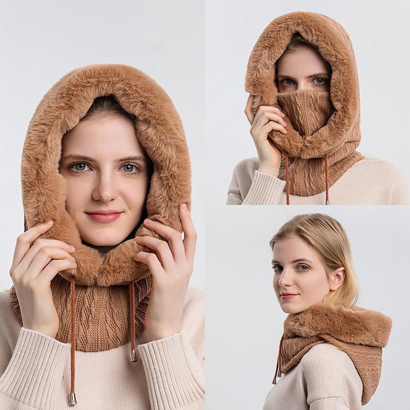 Écharpe-bonnet-capuche femme ultra-chaude et douce. Accessoire polyvalent et tendance pour l'hiver.