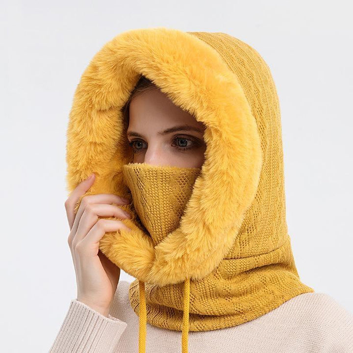 Protégez-vous du froid avec ce scoodie femme 3-en-1: bonnet, capuche et écharpe chaude. Accessoire hivernal.