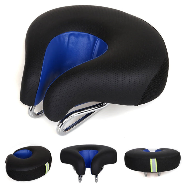 Selle de vélo sans bec unisexe pour VTT, ville et électrique, design ergonomique pour confort accru et anti-pression.