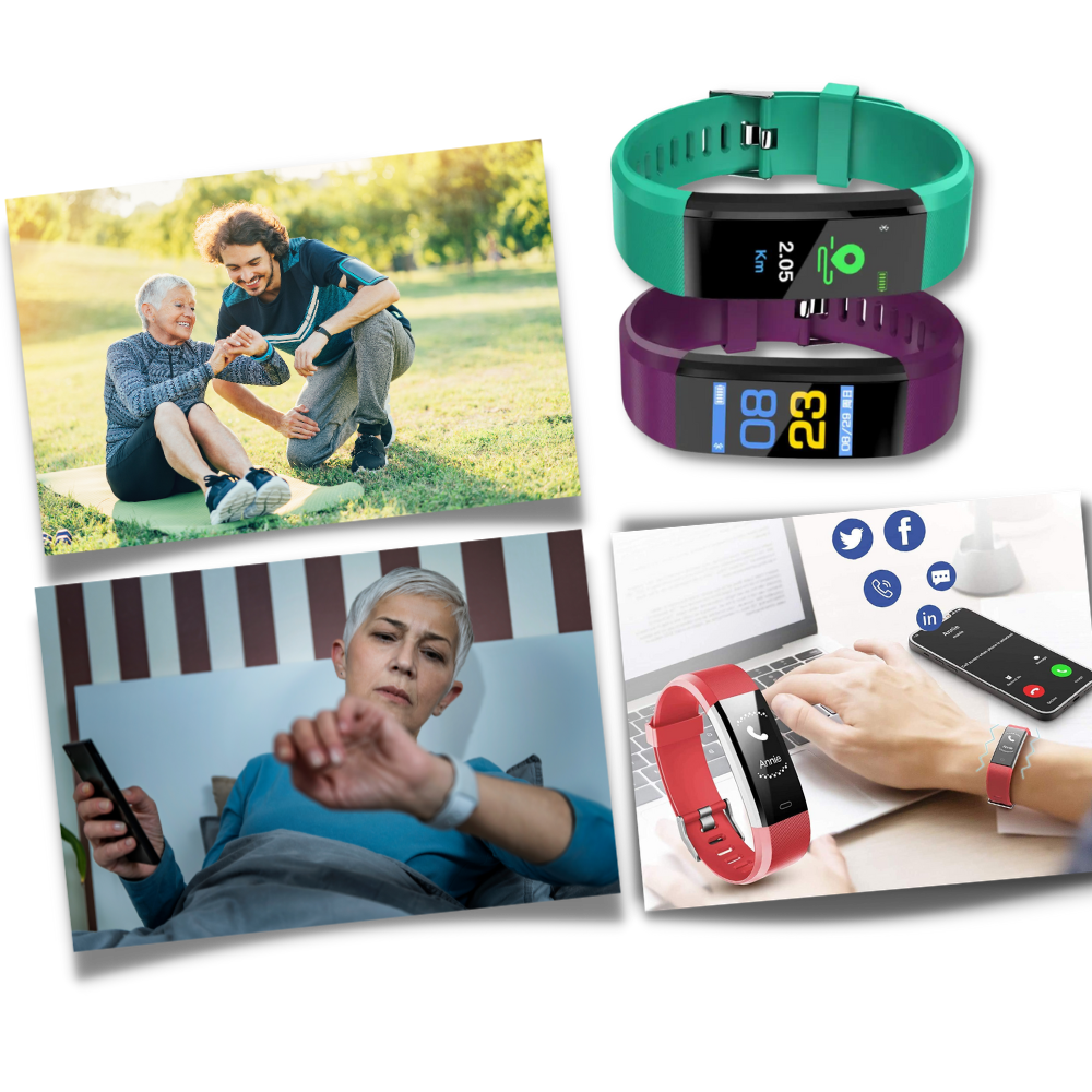 Technologie senior : montre connectée avec suivi de santé complet et facile d'accès.