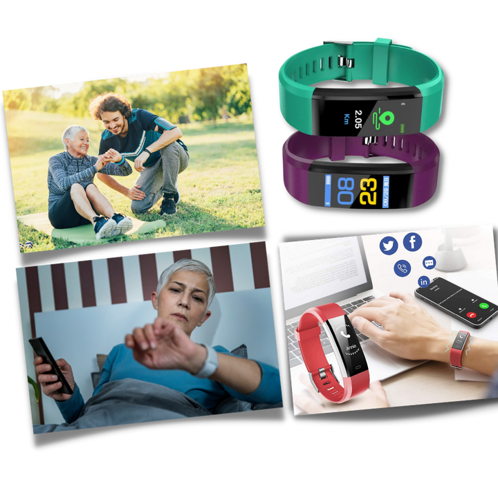 Technologie senior : montre connectée avec suivi de santé complet et facile d'accès.