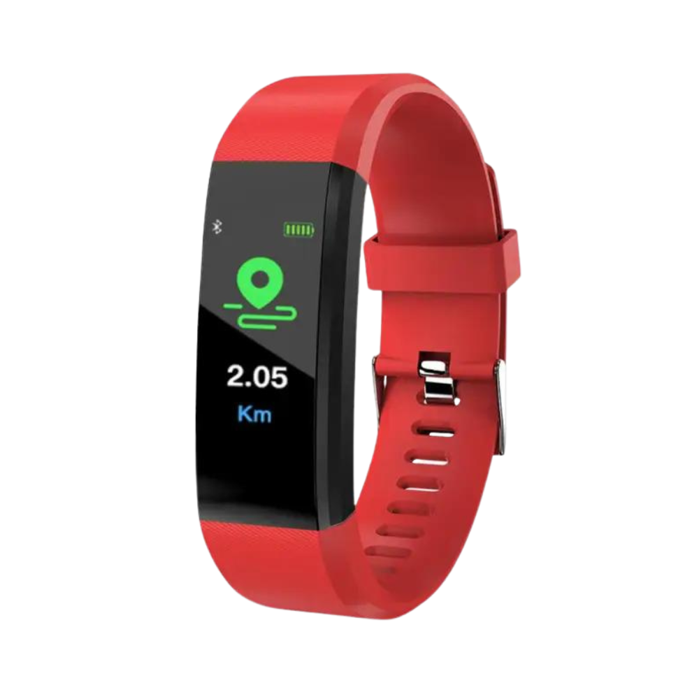 Montre sport senior avec podomètre, suivi d'activité physique et de calories brûlées.