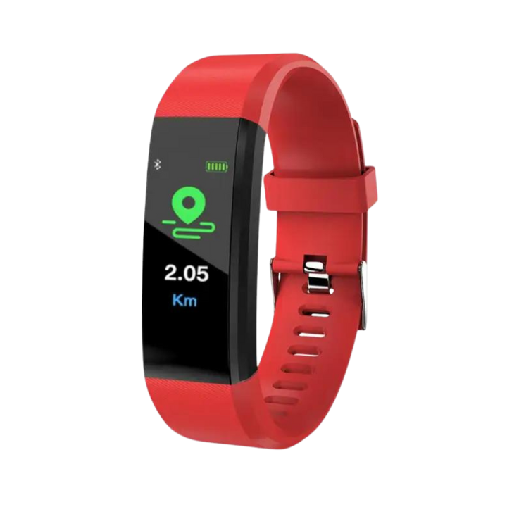 Montre sport senior avec podomètre, suivi d'activité physique et de calories brûlées.