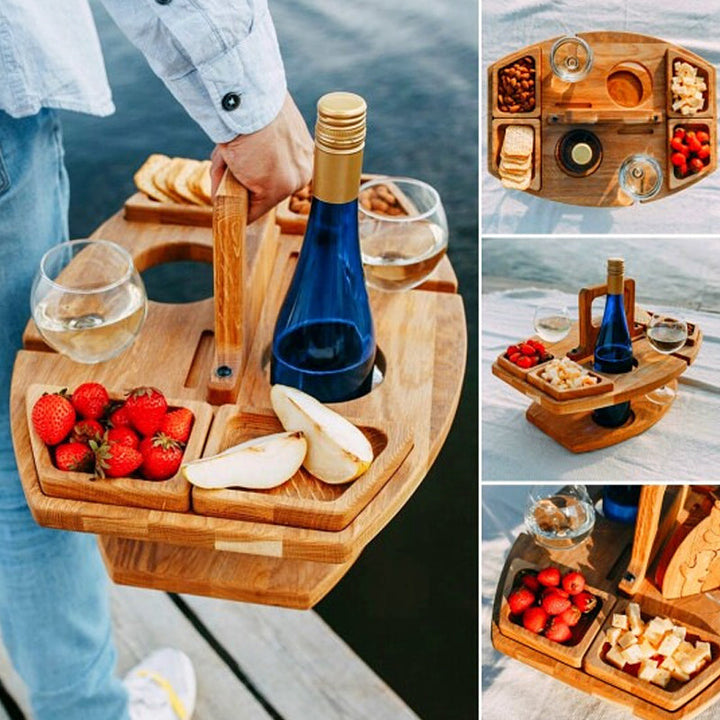 Robuste table à manger extérieure en bois NobleWood, design pique-nique pour votre jardin/terrasse.
