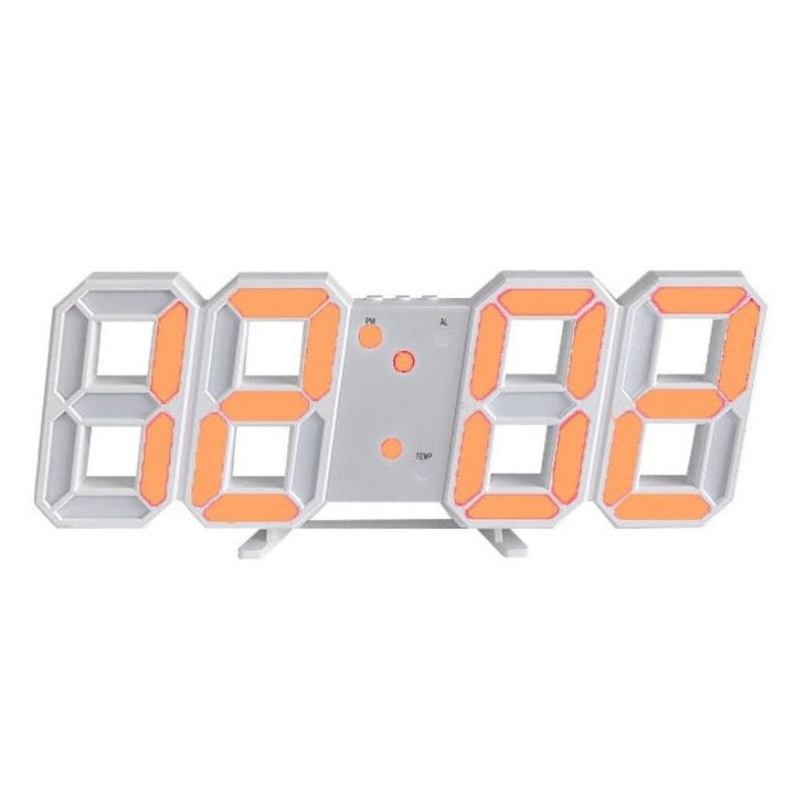 Horloge murale LED 3D digitale créant une ambiance lumineuse avec intensité ajustable pour votre intérieur.