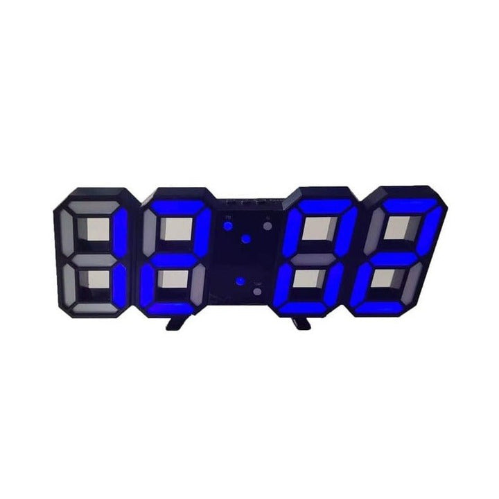 Horloge murale LED 3D digitale avec lumière ajustable, créant une ambiance lumineuse unique pour l'intérieur.