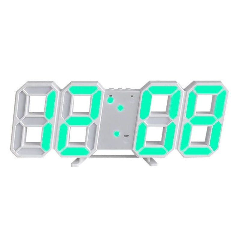 Horloge murale LED 3D LuxuraTime au design épuré, essentielle pour une décoration intérieure moderne.