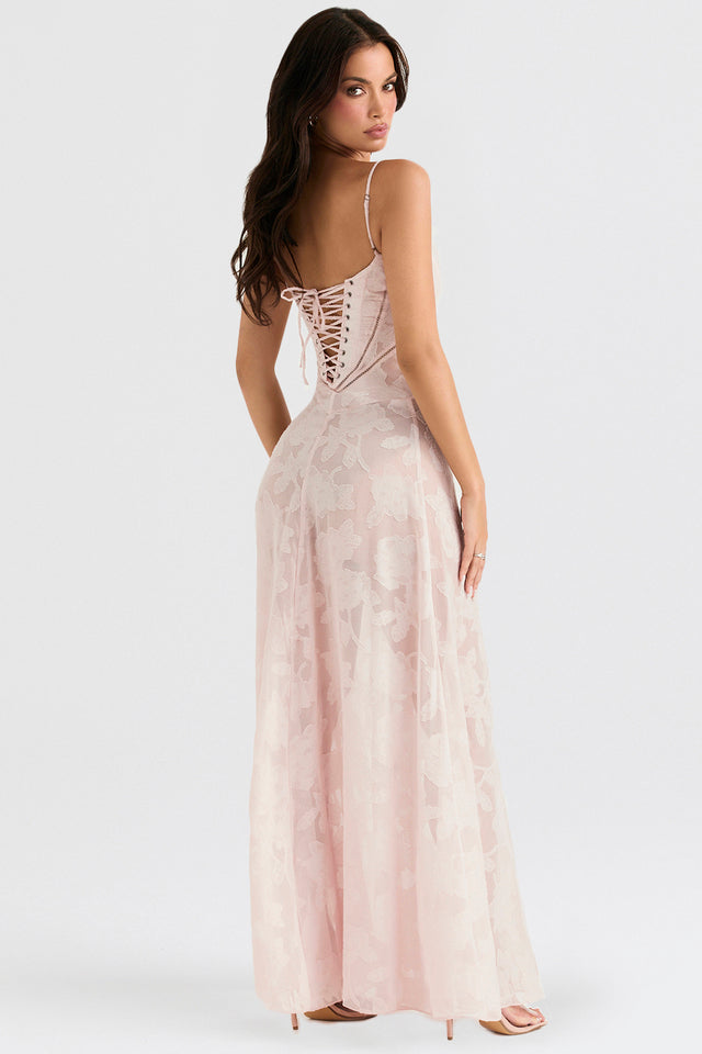 Robe de soirée longue femme Kandace, élégance étincelante et confort avec ses bretelles réglables.