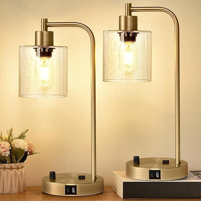 Design moderne: lampe de table industrielle dimmable avec LED et charge sans fil. Idéale pour la décoration.