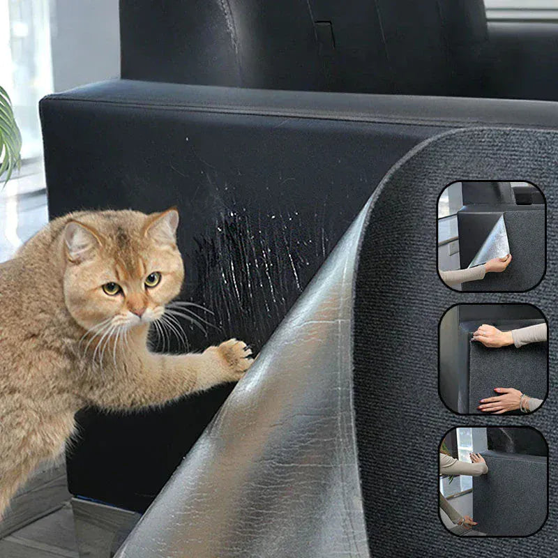 Solution anti-rayures: Protecteur de meuble adhésif invisible pour chats, protège efficacement vos biens.