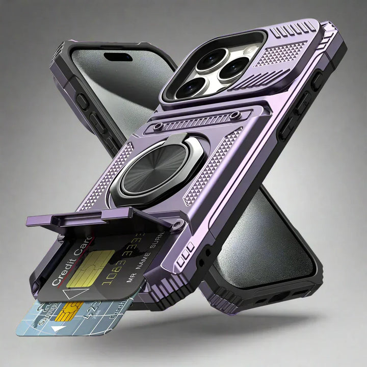 Coque iPhone Zelara : portefeuille magnétique pratique, support intégré et protection robuste contre les chocs.