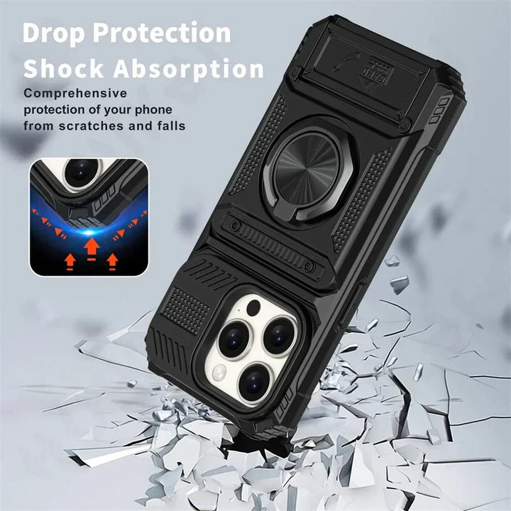 Étui de protection Zelara pour iPhone : magnétique, antichoc et portefeuille. Idéal pour organiser vos essentiels.