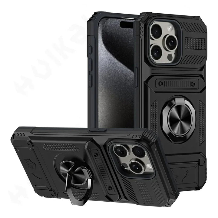 Coque magnétique pour iPhone, dotée d'un support intégré pour visionner du contenu, protection optimale.